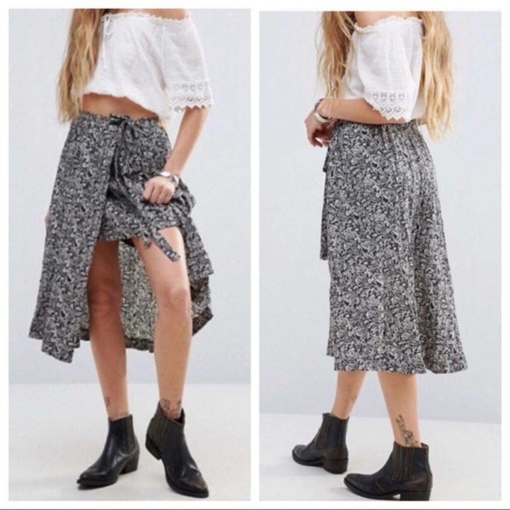 Free People Black Love Train Skirt